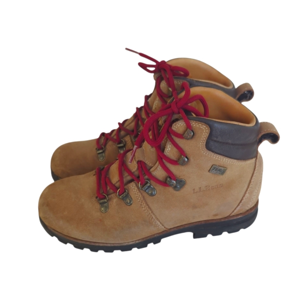 L.L. Bean Suede Waterproof Vibram Tek 2.5 Retro Hiking Boots 9.5M Brown Lace Up - Picture 10 of 16